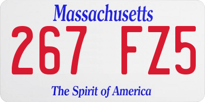 MA license plate 267FZ5