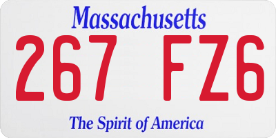 MA license plate 267FZ6