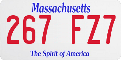MA license plate 267FZ7