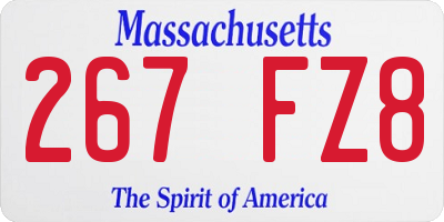 MA license plate 267FZ8