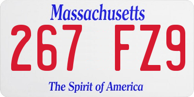 MA license plate 267FZ9
