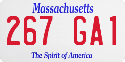 MA license plate 267GA1