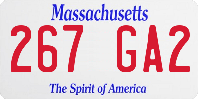 MA license plate 267GA2