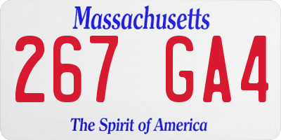 MA license plate 267GA4