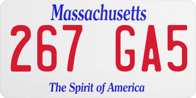 MA license plate 267GA5