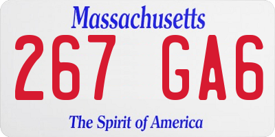 MA license plate 267GA6