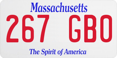 MA license plate 267GB0