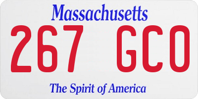 MA license plate 267GC0
