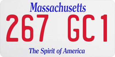 MA license plate 267GC1