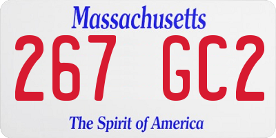 MA license plate 267GC2
