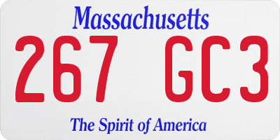 MA license plate 267GC3