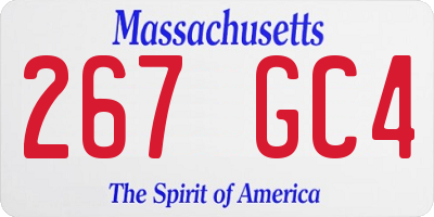 MA license plate 267GC4