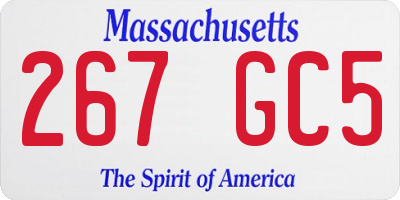 MA license plate 267GC5