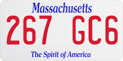 MA license plate 267GC6