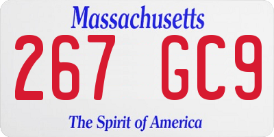 MA license plate 267GC9