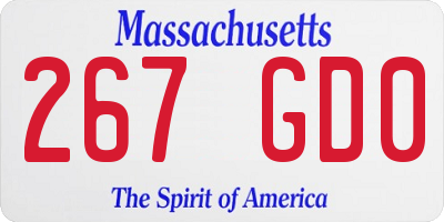 MA license plate 267GD0