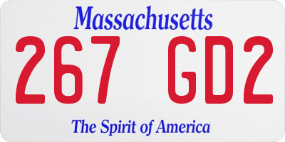 MA license plate 267GD2