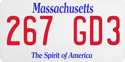 MA license plate 267GD3