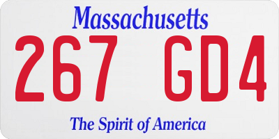 MA license plate 267GD4