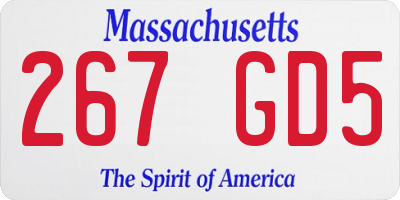 MA license plate 267GD5