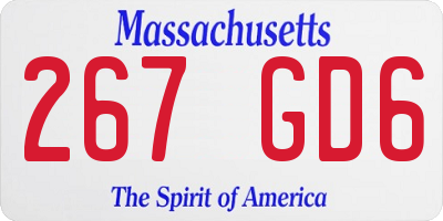 MA license plate 267GD6
