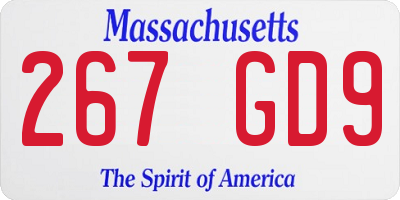 MA license plate 267GD9