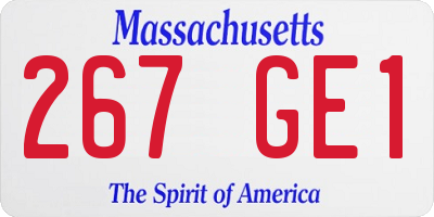MA license plate 267GE1