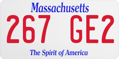 MA license plate 267GE2