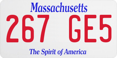 MA license plate 267GE5