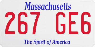 MA license plate 267GE6
