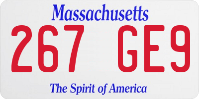 MA license plate 267GE9