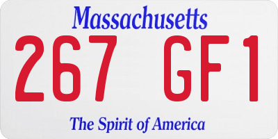 MA license plate 267GF1