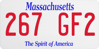 MA license plate 267GF2