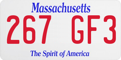 MA license plate 267GF3