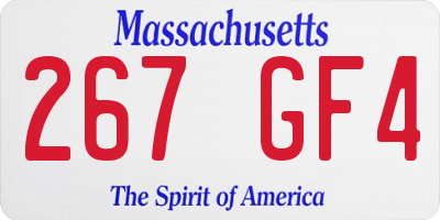 MA license plate 267GF4