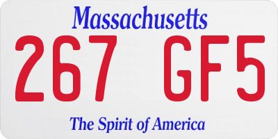 MA license plate 267GF5