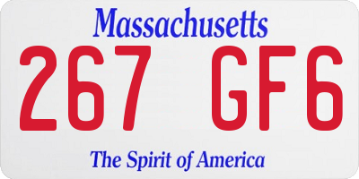 MA license plate 267GF6