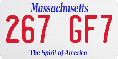 MA license plate 267GF7