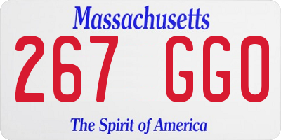 MA license plate 267GG0
