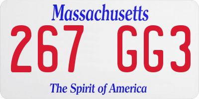 MA license plate 267GG3