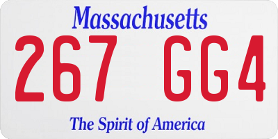 MA license plate 267GG4