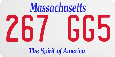MA license plate 267GG5