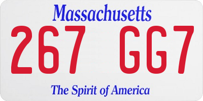 MA license plate 267GG7