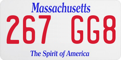 MA license plate 267GG8