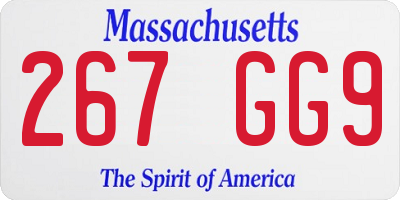 MA license plate 267GG9