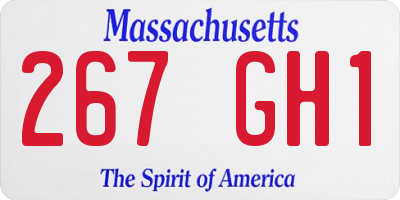 MA license plate 267GH1