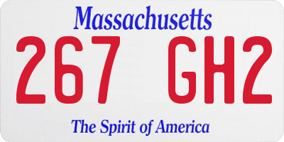 MA license plate 267GH2