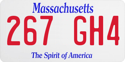 MA license plate 267GH4