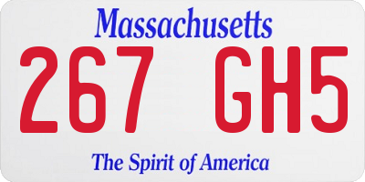 MA license plate 267GH5