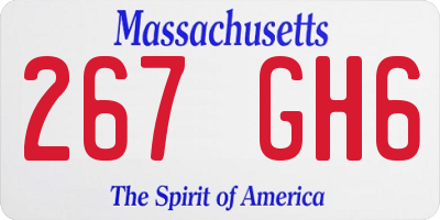 MA license plate 267GH6